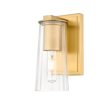 Z-Lite Titus 1 Light Wall Sconce, 4.5in. W x 9.5in. H, Modern Gold 826-1S-MGLD